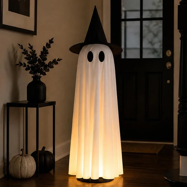 👻 Animated Floating Ghost – Roams On Her Own