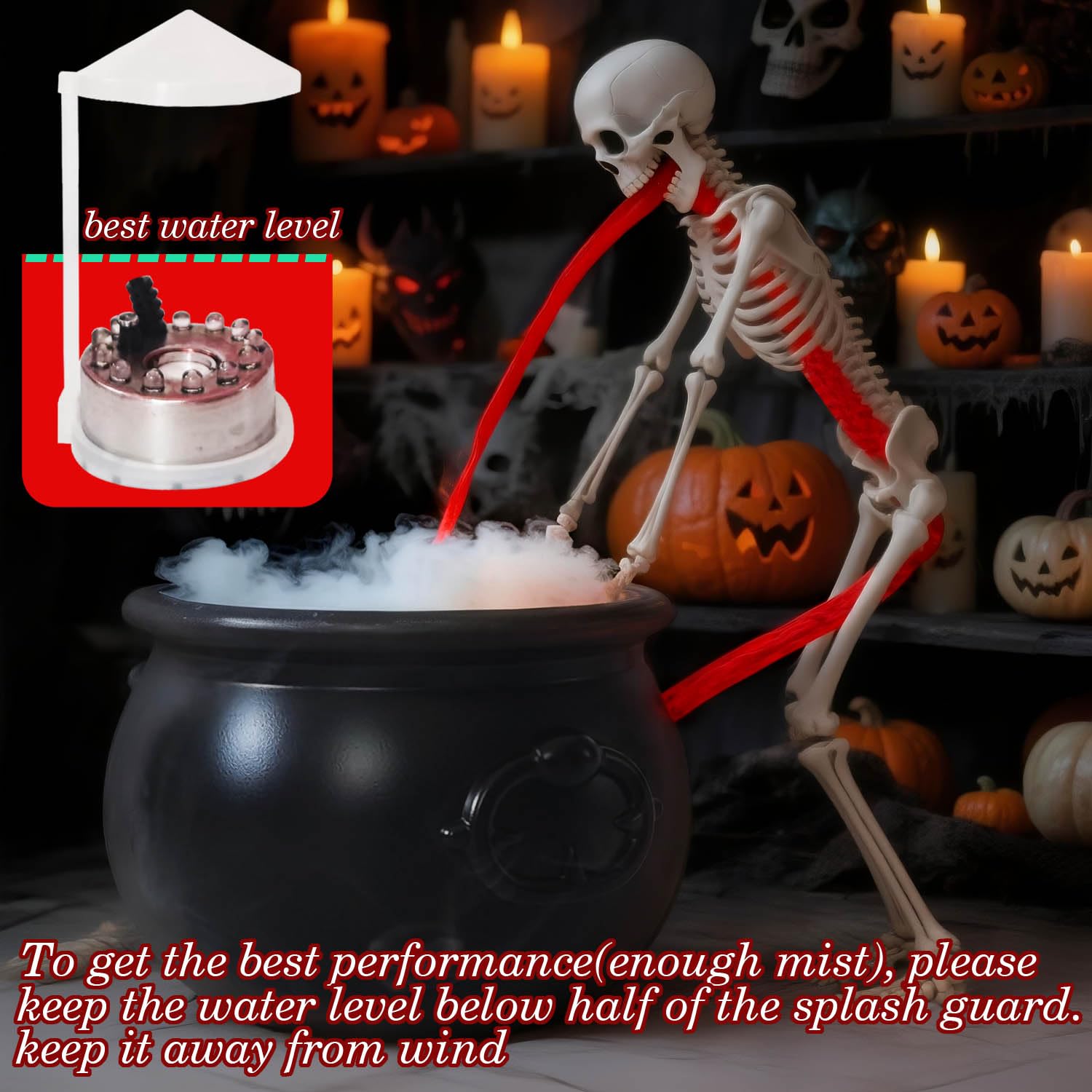 🧙‍♀️ Halloween Mist Maker Fogger Set – DIY Spooky Cauldron Decor