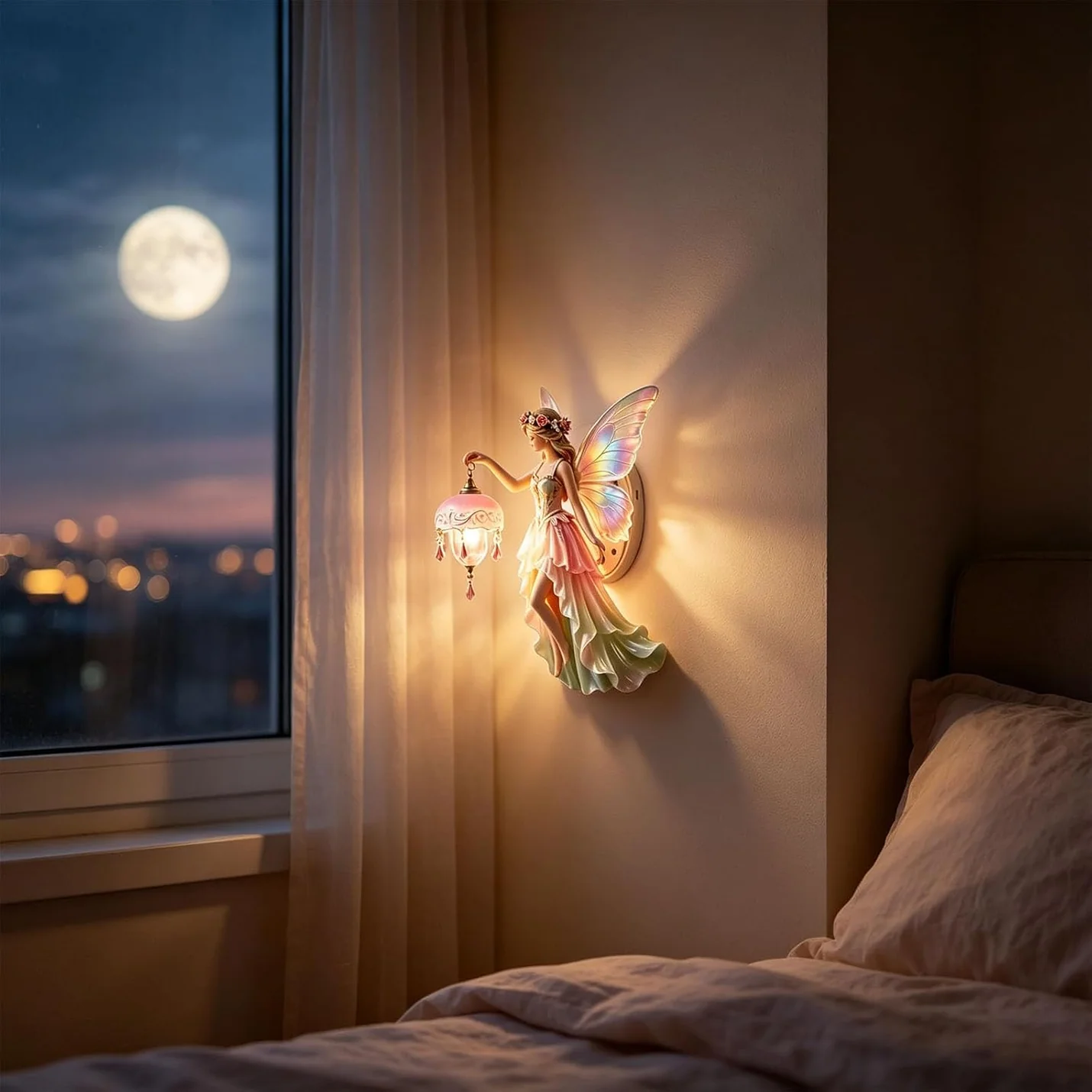 🧚 Vintage Fairy Wall Sconce – Magical, Cozy Glow for Any Wall