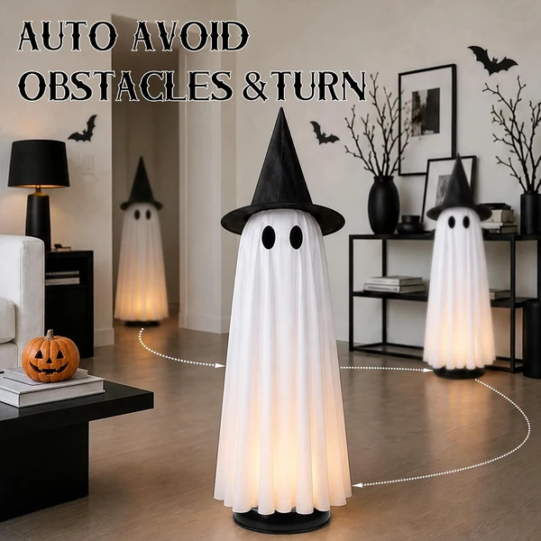 👻 Animated Floating Ghost – Roams On Her Own