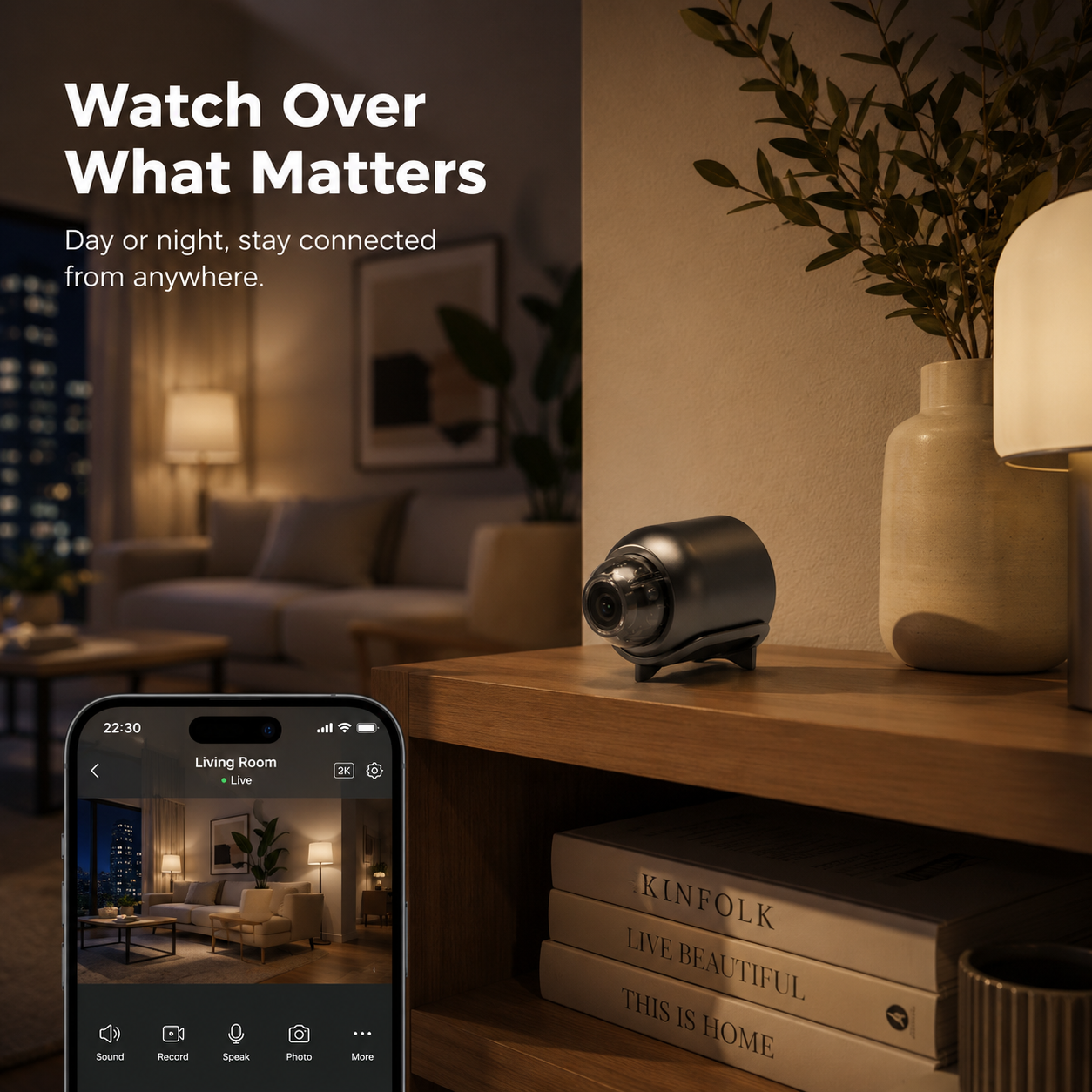 Mini WiFi Security Camera 1080P HD with Infrared Night Vision