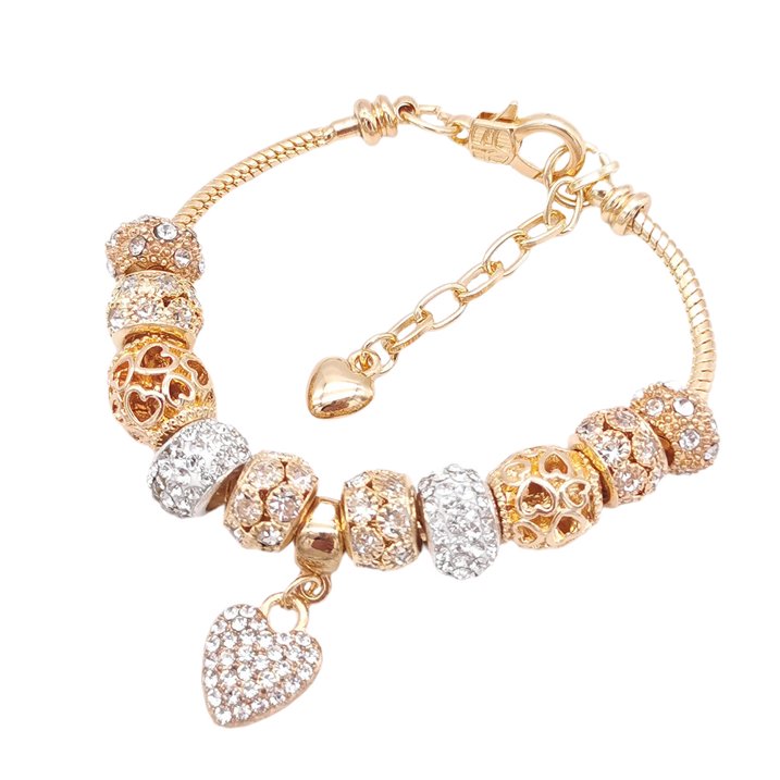 Elegant Heart Charm Gold Bracelet – Hypoallergenic Daily Wear Jewelry
