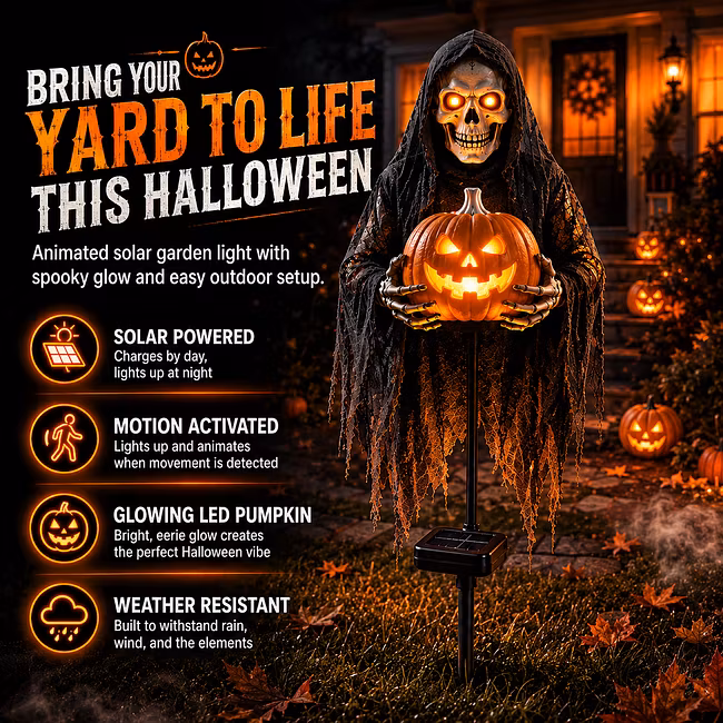 🎃 Soul Collector Pumpkin Edition – Solar Halloween Garden Light