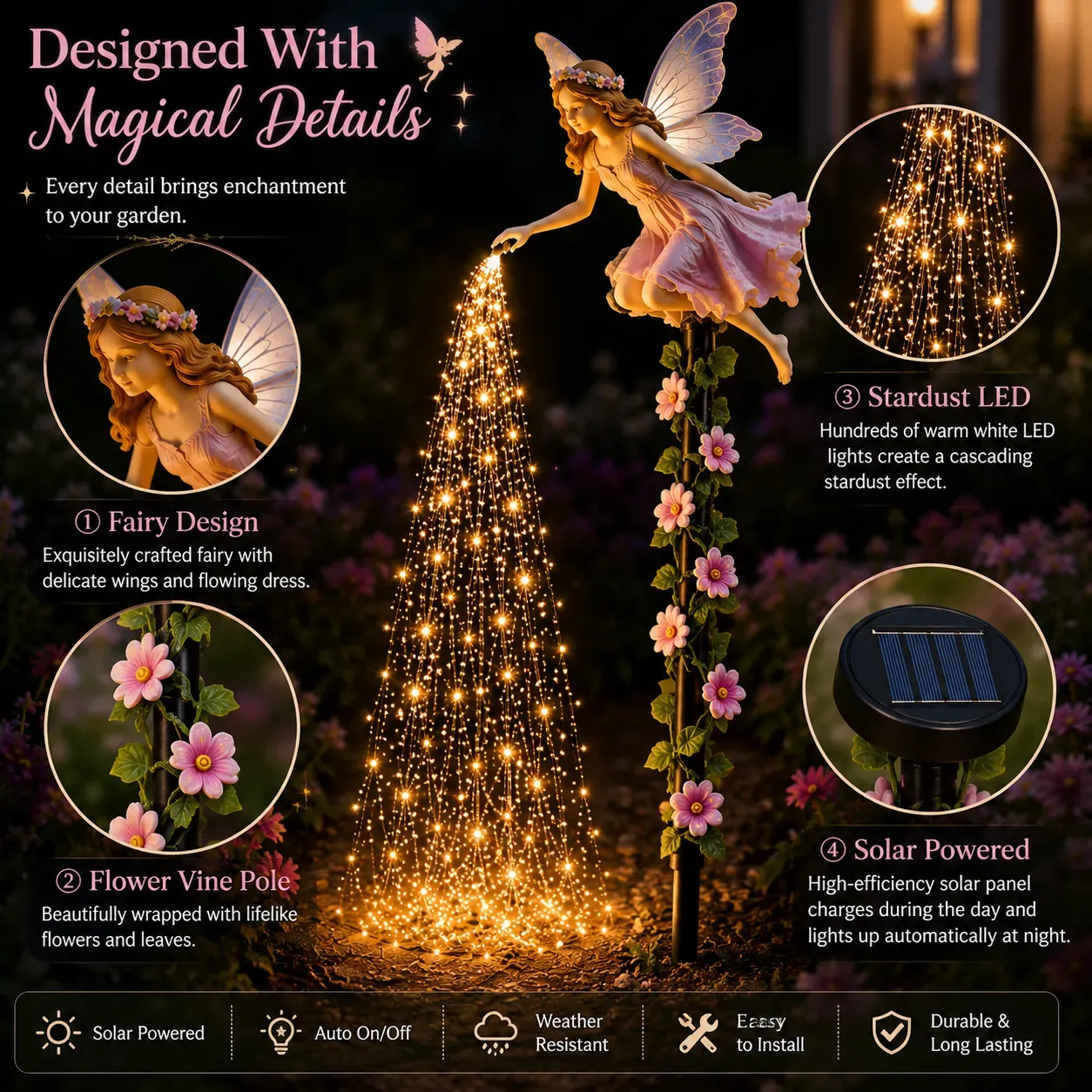 🧚 Fairy Sprinkling Magic Dust – Solar Garden Light