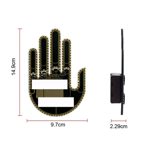 Universal Car Middle Finger LED Light Remote Gadgets Sign Funny Rear Windshield - Picture 4 of 15