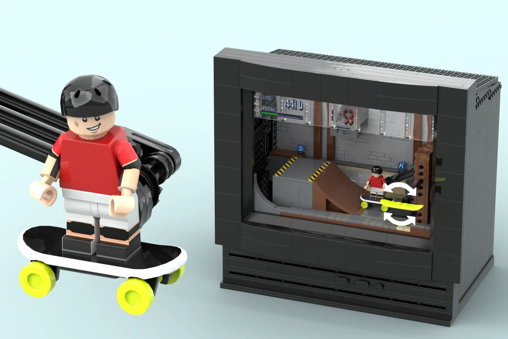 Retro Skate Game Building Set 📺🛹