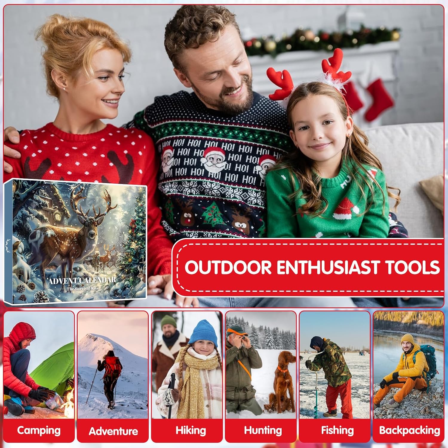 🎄 24-in-1 Survival Tools Advent Calendar – Outdoor Adventure Countdown