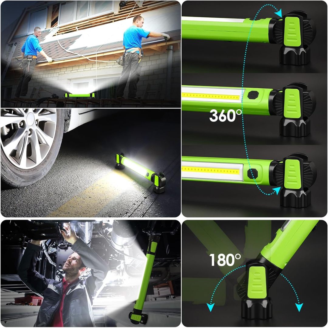Magnetic rechargeable work light for automotive and workshop use