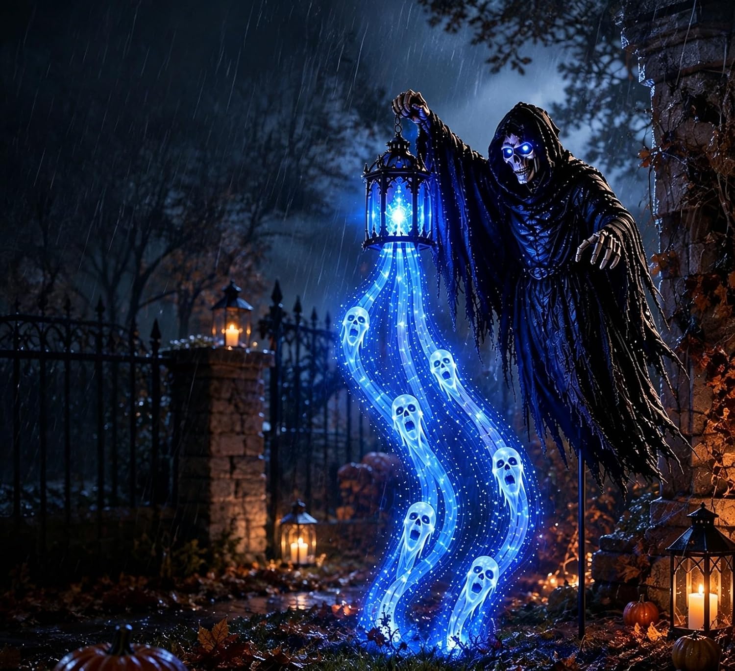 🔥 LAST DAY 49% OFF! 🎃 Animated Spirit-Flow Reaper Solar Light — Spooky Halloween Yard Decor 👻