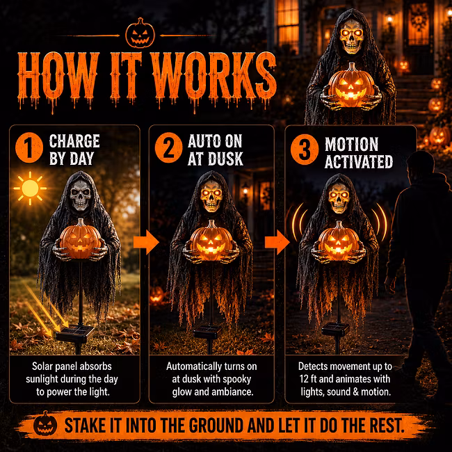 🎃 Soul Collector Pumpkin Edition – Solar Halloween Garden Light