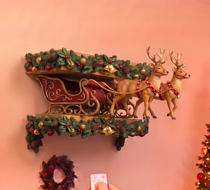 🎄 Christmas Storybook Shelves – Festive Wall Display