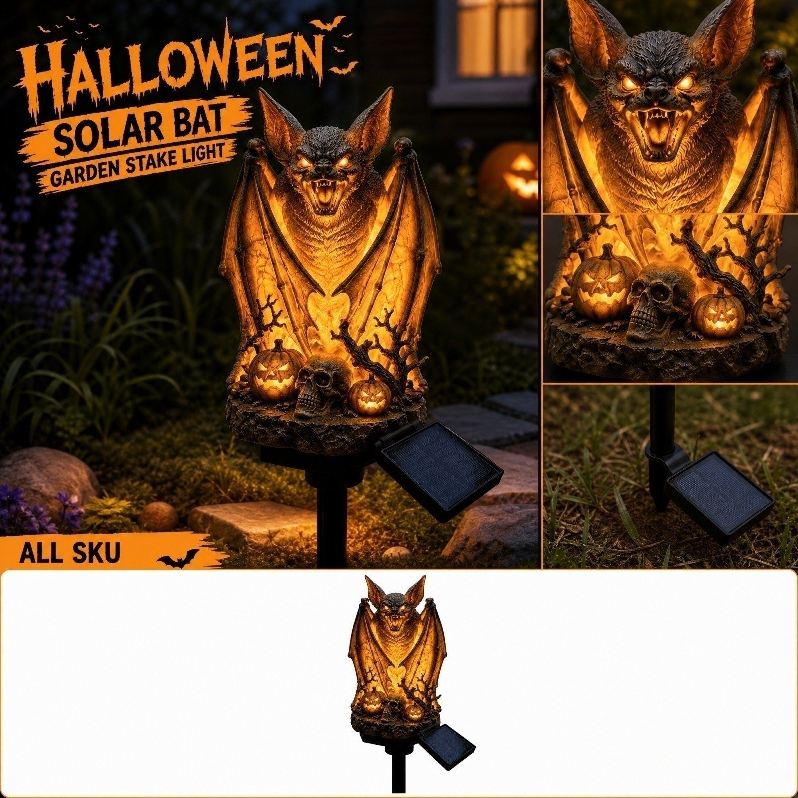 🦇 A Bat That Glows — For Your Garden Path