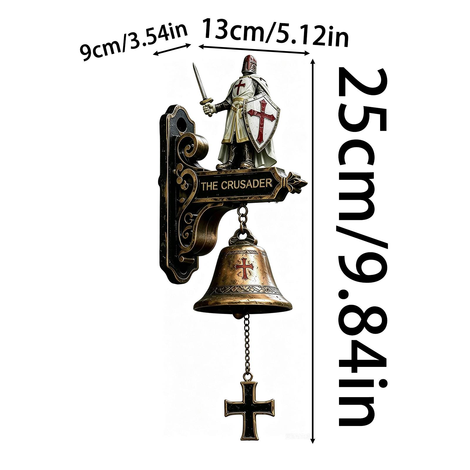 Vintage Knight Doorbell dimensions diagram