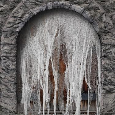 Black Halloween creepy gauze close-up