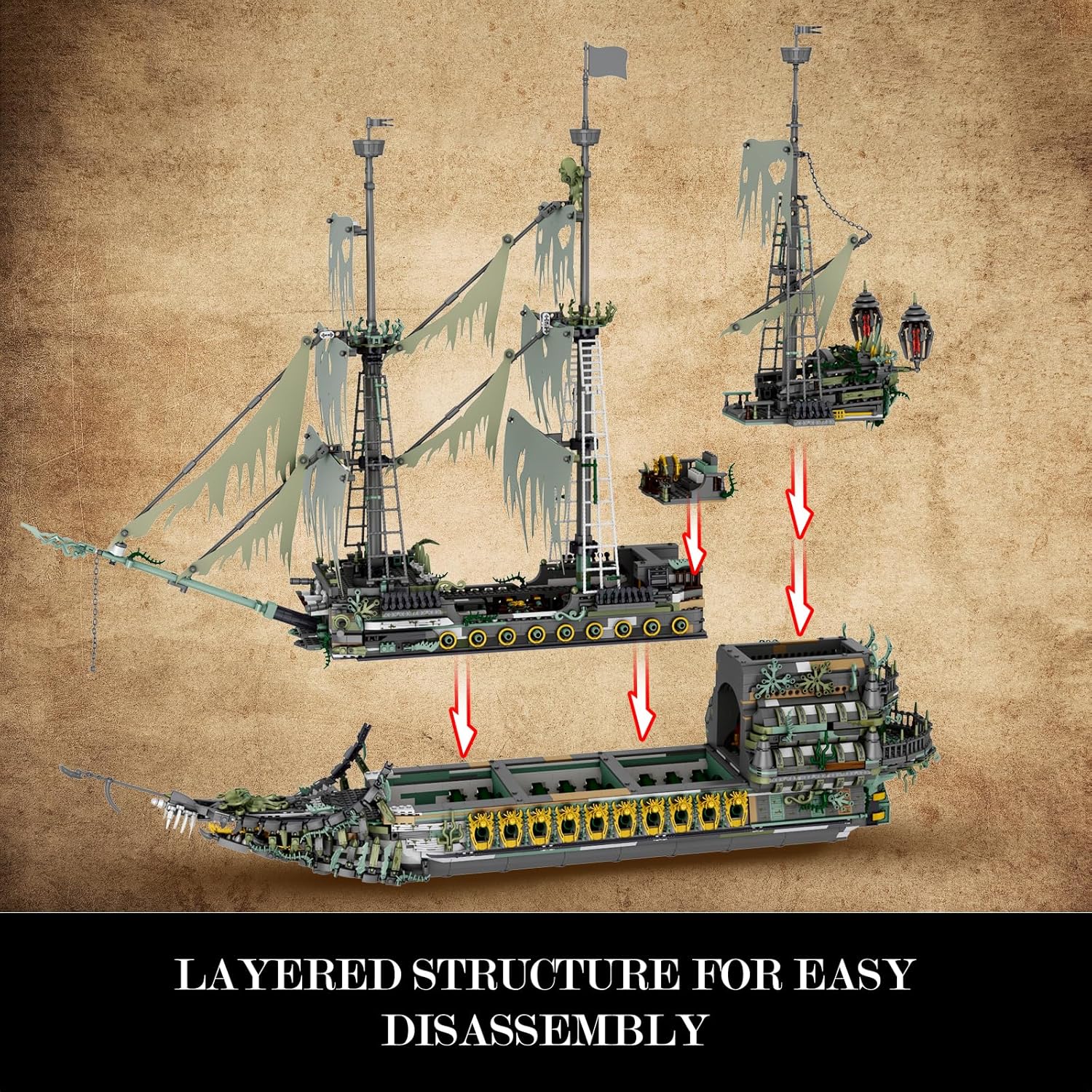 Flying Dutchman Pirate Ship Building Blocks Set 🏴‍☠️🚢