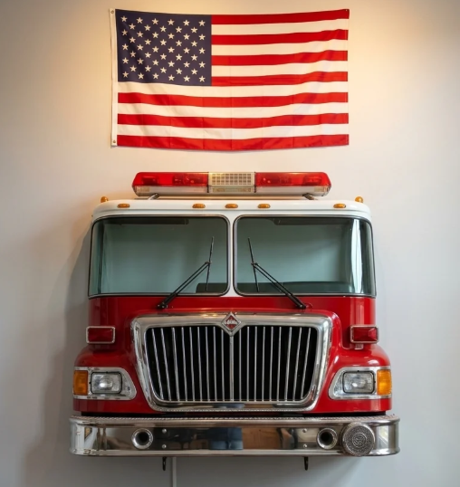 🚒 Fire Truck Wall Sculpture