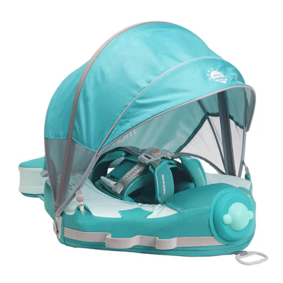 Baby Non-Inflatable Swim Float with Canopy 🏊‍♀️☀️