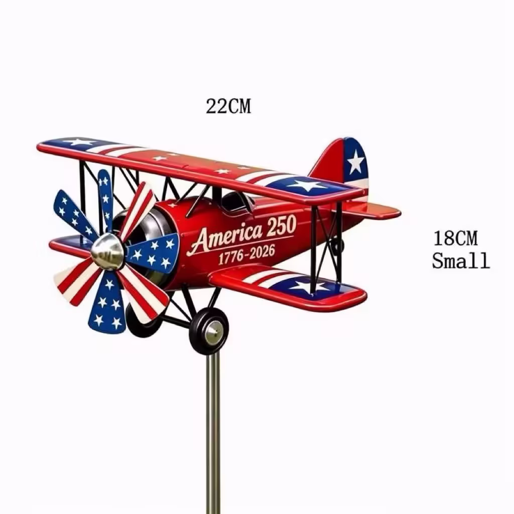 Patriotic Biplane Wind Spinner – America 250 Tribute 🇺🇸✈️