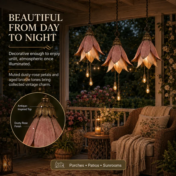 🌸 Vintage Flower Hanging Light – Cozy Garden Glow