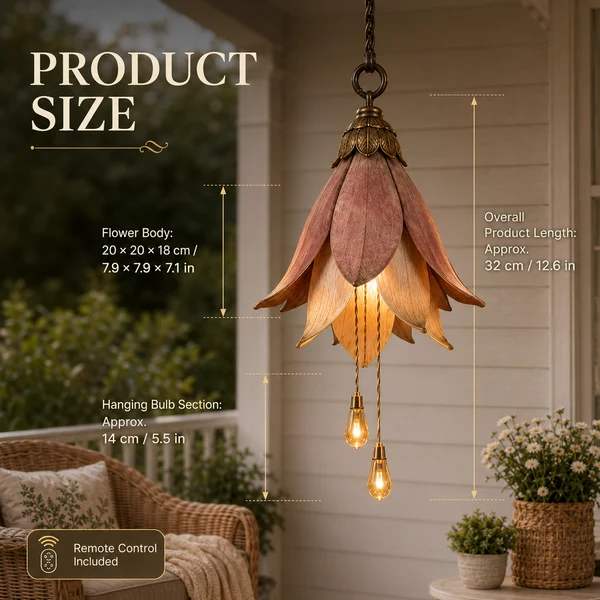 🌸 Vintage Flower Hanging Light – Cozy Garden Glow