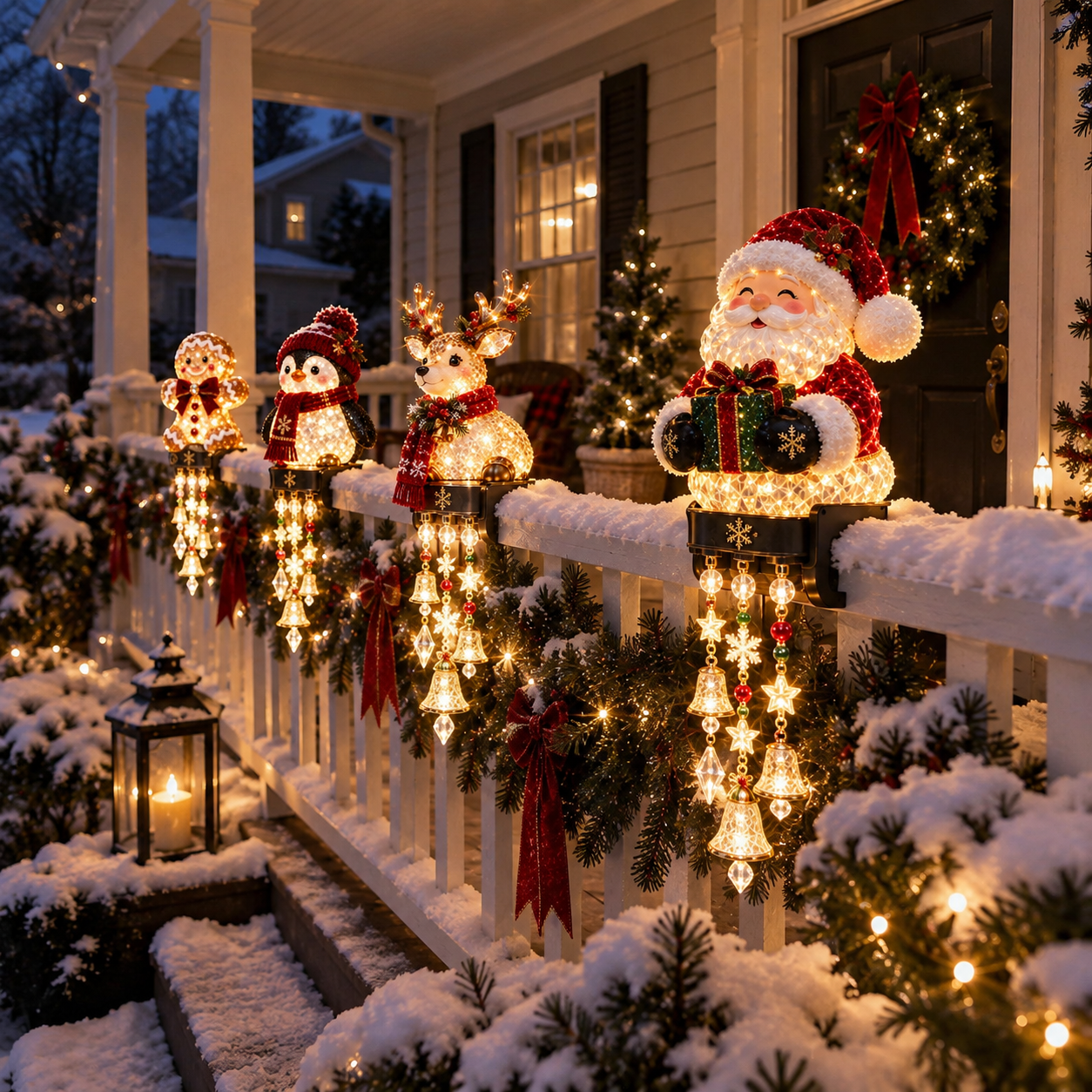 🎄 Christmas Railing Lights – Turn Your Porch Into a Wonderland