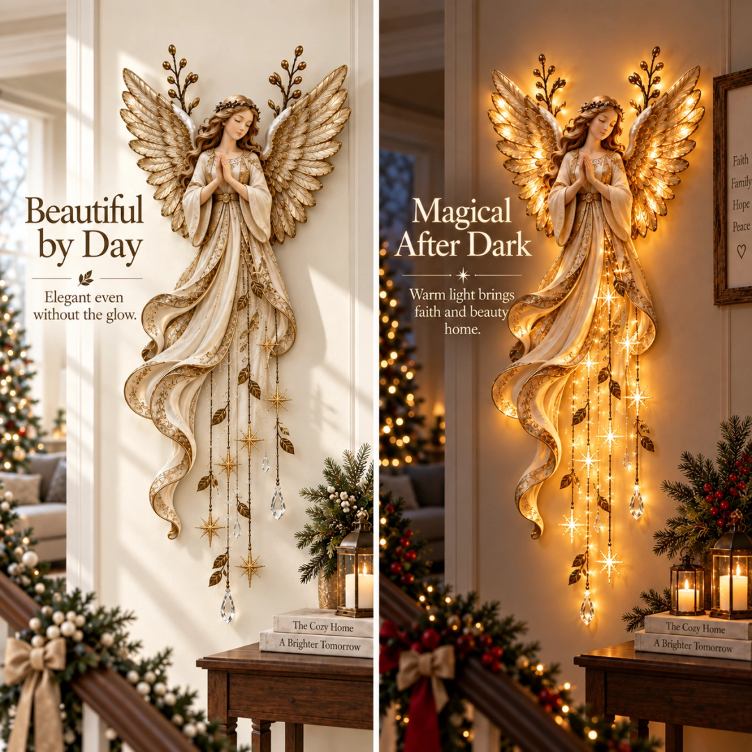 👼 Guardian Angel Wall Light – Heavenly Christmas Decor