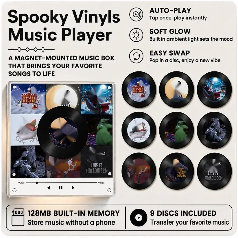 🎃 Spooky Vinyls Music Player – Bring Halloween Town Home
