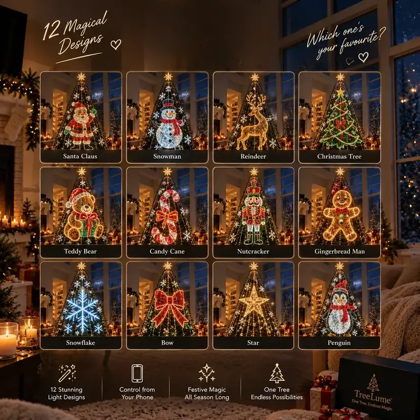 🎄 LED Curtain Lights – Custom Christmas Designs Controlled From Your Phone