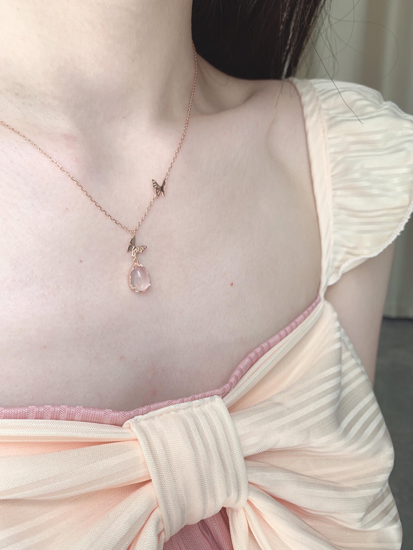 Rose quartz -【Necklace】| 925 silver