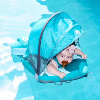 Baby Non-Inflatable Swim Float with Canopy 🏊‍♀️☀️