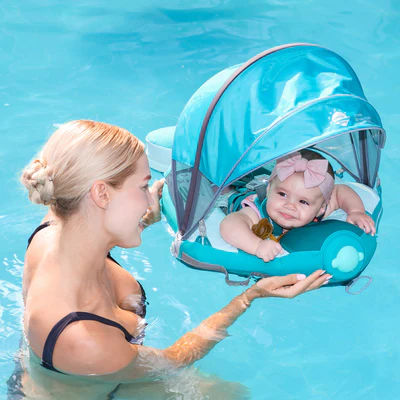 Baby Non-Inflatable Swim Float with Canopy 🏊‍♀️☀️