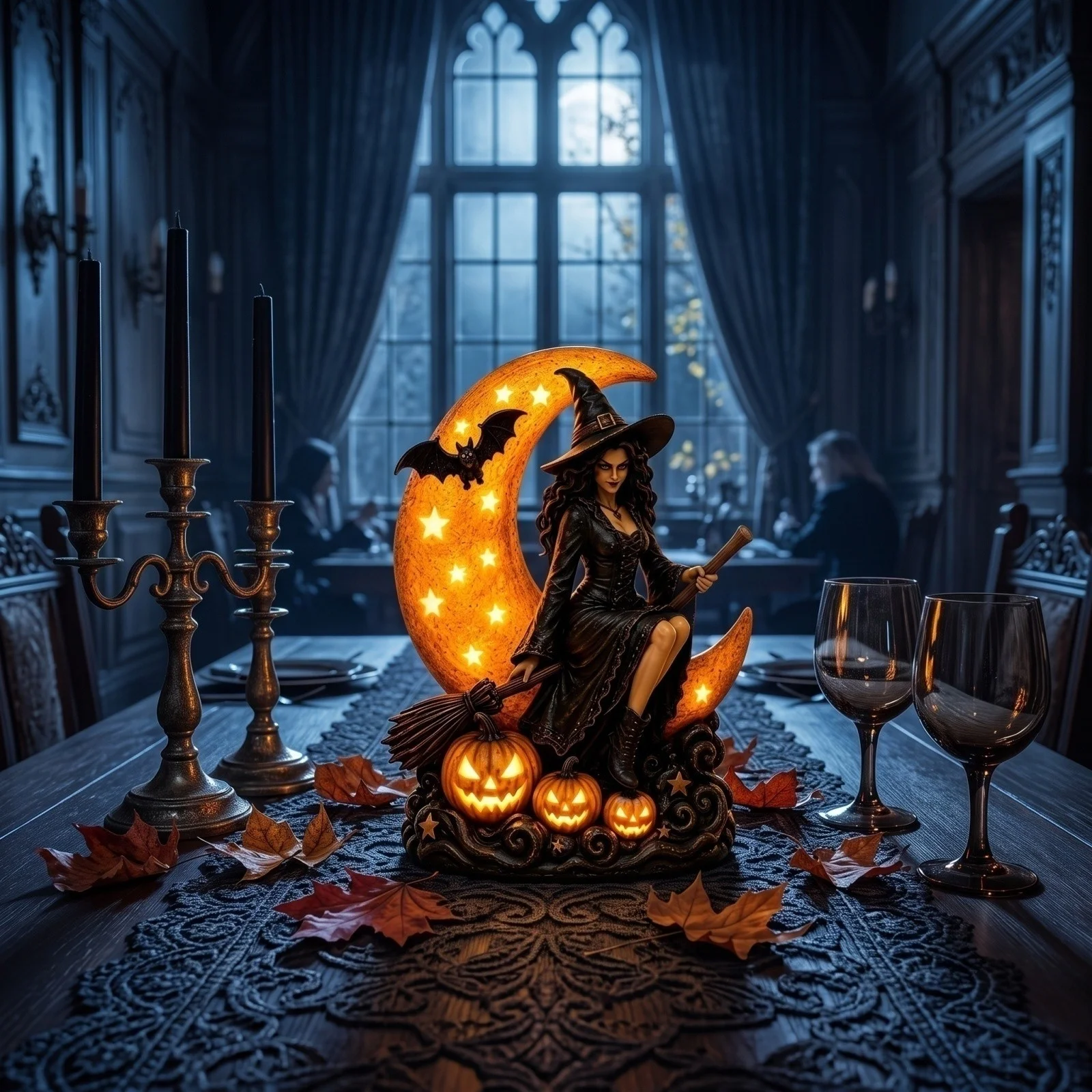 🧙‍♀️ Enchanted Witch Lamp – Mystical Halloween Tabletop Decor