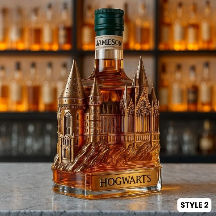 Hogwarts Castle Glass Bottle – Wizarding Collectible 🏰⚡