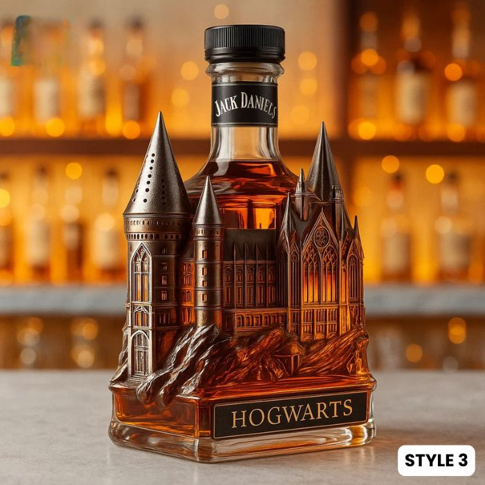 Hogwarts Castle Glass Bottle – Wizarding Collectible 🏰⚡