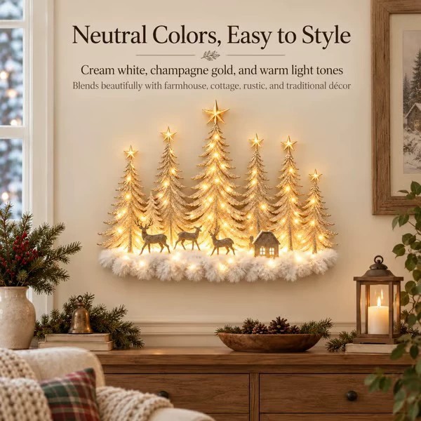 🌲 Winter Woodland Wall Light – A Complete Holiday Scene