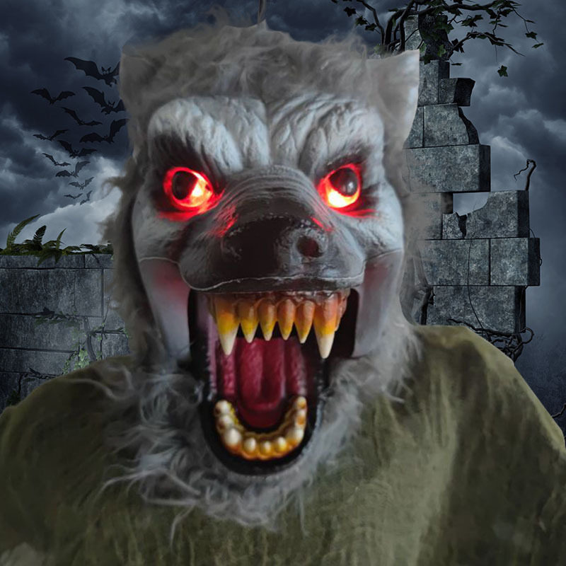 LED glowing eyes on werewolf decoration