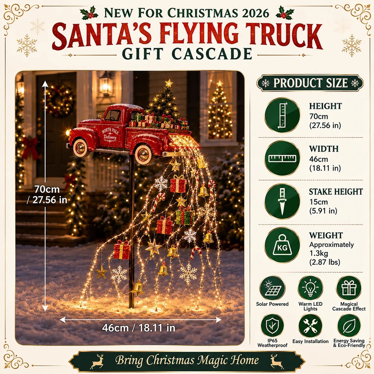 ☃️ Snowman Magic Fountain – Solar Christmas Light