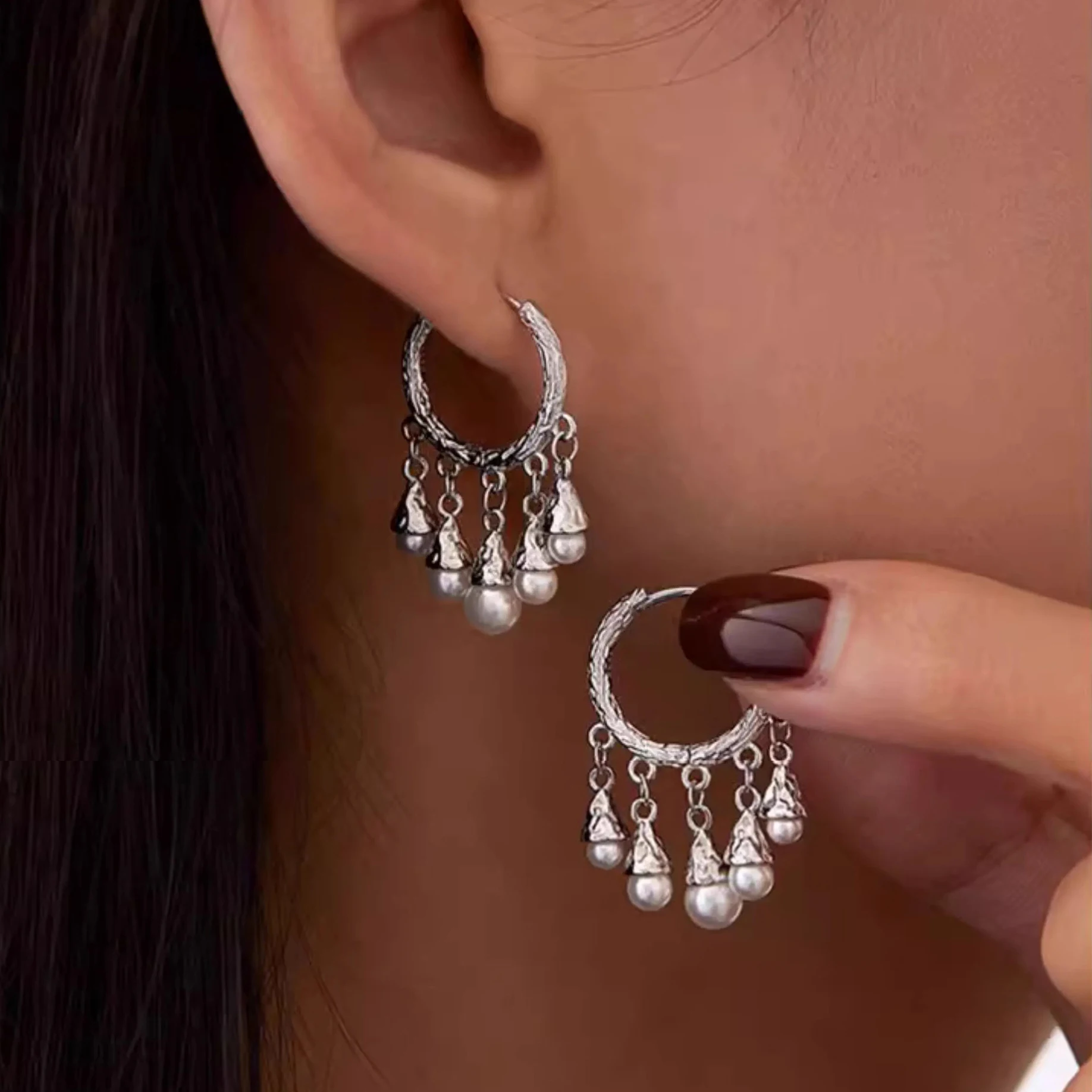 New 925 Sterling Silver Drop Earrings Golden Flower Petal Pearl Elegant For Women Girl Gift Jewelry Dropshipping Wholesale
