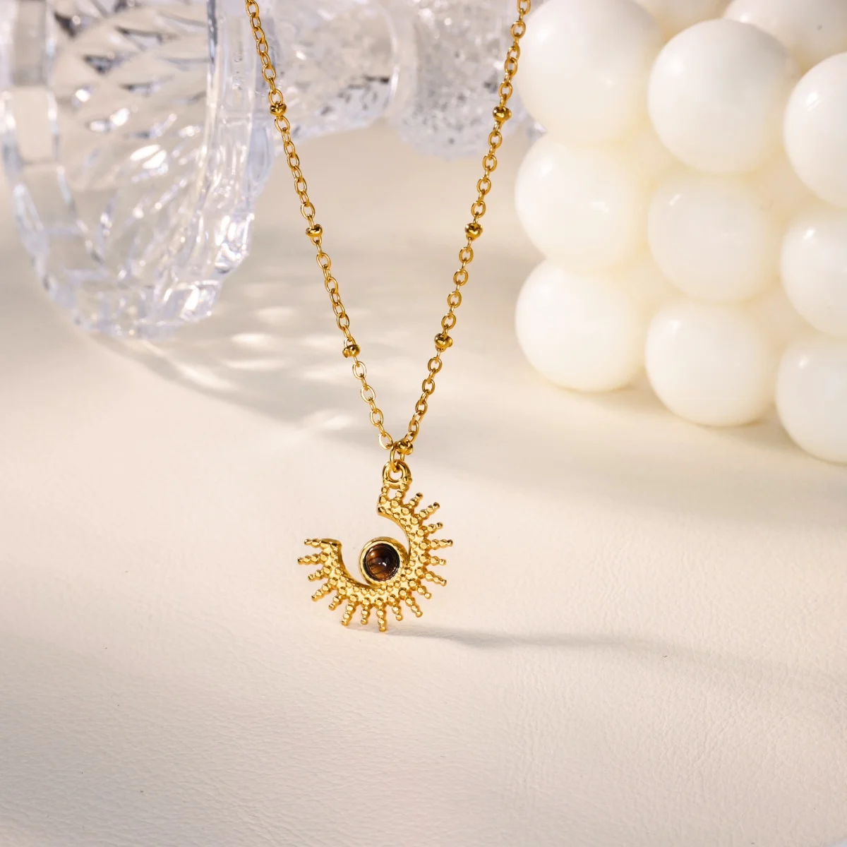 Stainless Steel Geometric Necklace For Women Fashion Sun Sunflower Pendant Clavicle Chain Aesthetic Jewelry Accessories Femme