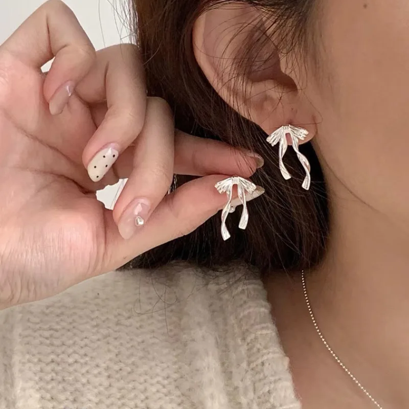 New 925 Sterling Silver Drop Earrings Golden Flower Petal Pearl Elegant For Women Girl Gift Jewelry Dropshipping Wholesale