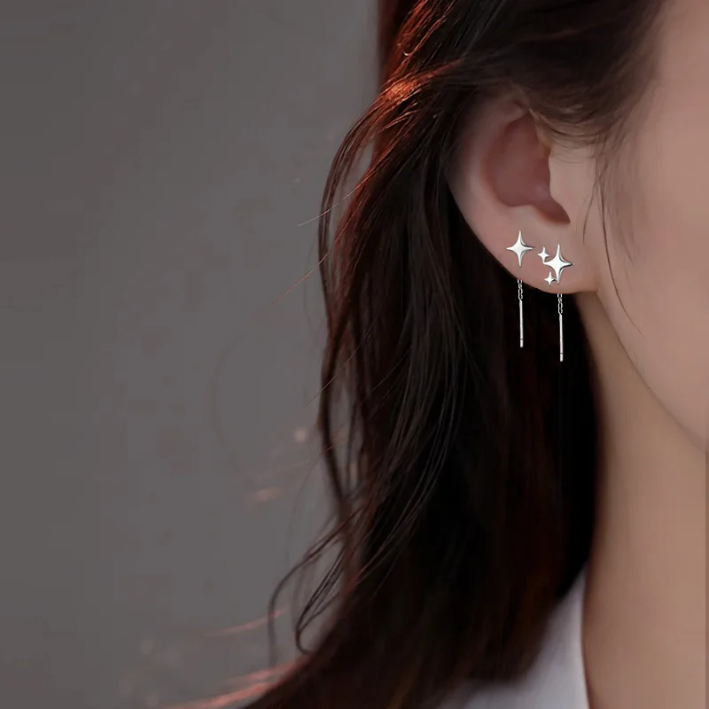 New 925 Sterling Silver Drop Earrings Golden Flower Petal Pearl Elegant For Women Girl Gift Jewelry Dropshipping Wholesale