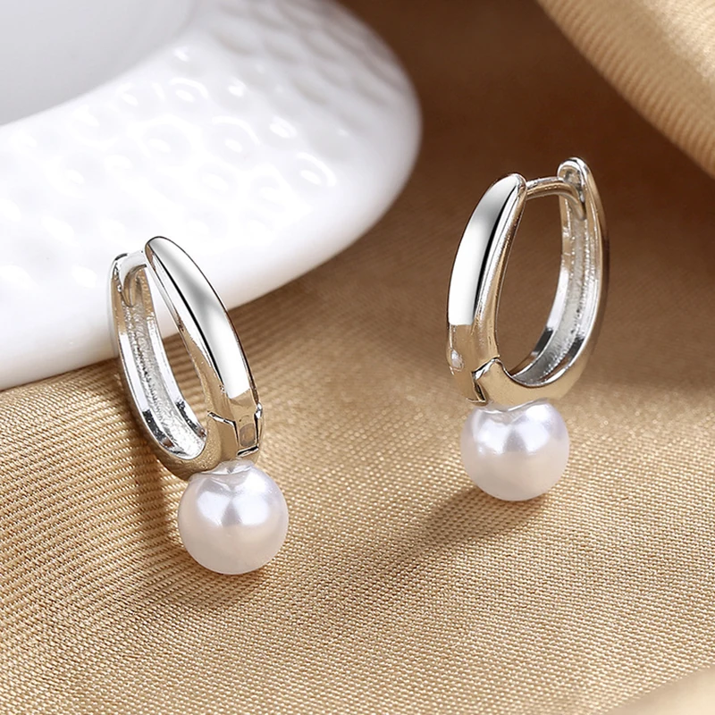 Korean Version Pearl High-end Feeling Light Luxury Trendy Temperament D-letter Atmospheric Earrings For Women Jewelry
