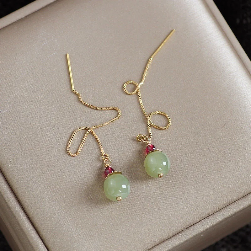 New 925 Sterling Silver Drop Earrings Golden Flower Petal Pearl Elegant For Women Girl Gift Jewelry Dropshipping Wholesale