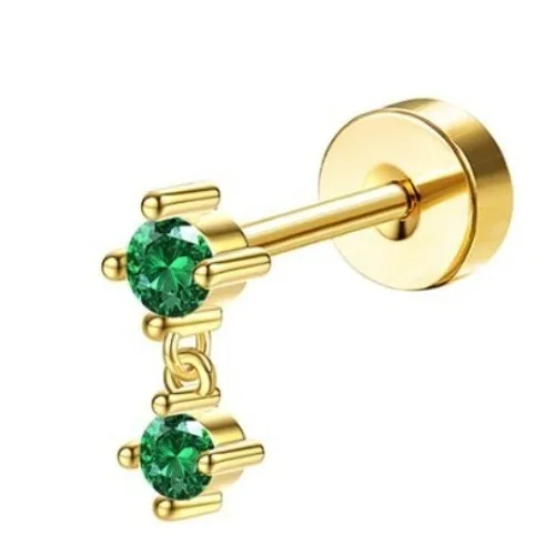 Drperfect 1pc Earrings for Sensitive Ears Surgical Steel Earrings for Women Dainty Flat Back Earring Stud Hoop Cartilage Earring