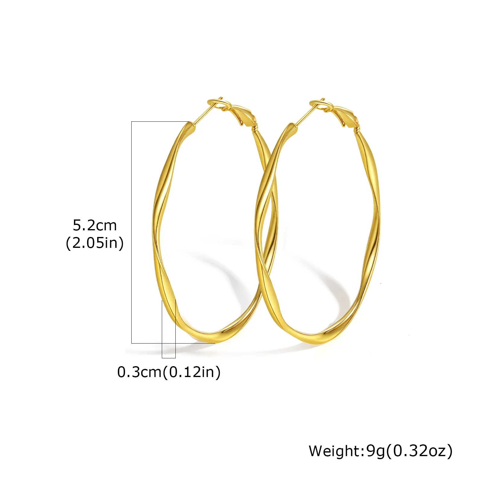 Prjewel Stainless Steel Twist Circle Women Earrings Click-Top Mobius Hoop Hies Earring Tarnish And Nickel Free Mother's Day Gift
