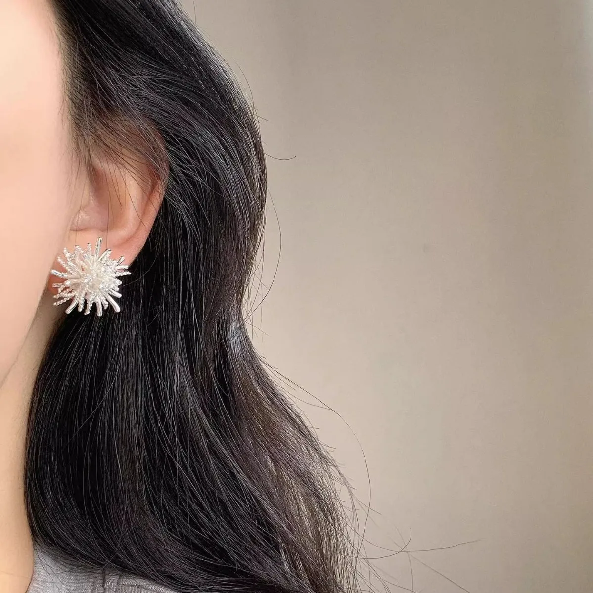 New 925 Sterling Silver Drop Earrings Golden Flower Petal Pearl Elegant For Women Girl Gift Jewelry Dropshipping Wholesale