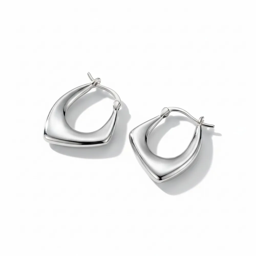 Stainless Steel Gold Color Geometric Design Twisted Square Hoop Earrings For Women Creative Young Girls Party Wedding Jewelry