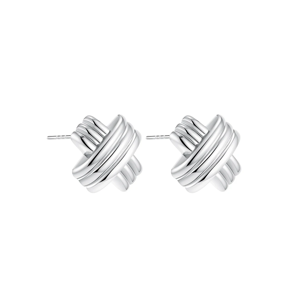 Vintage Texture Gold Plated Stainless Steel Earrings for Women Geometric Circle Twist Statement Earring Fashion Jewelry Bijoux