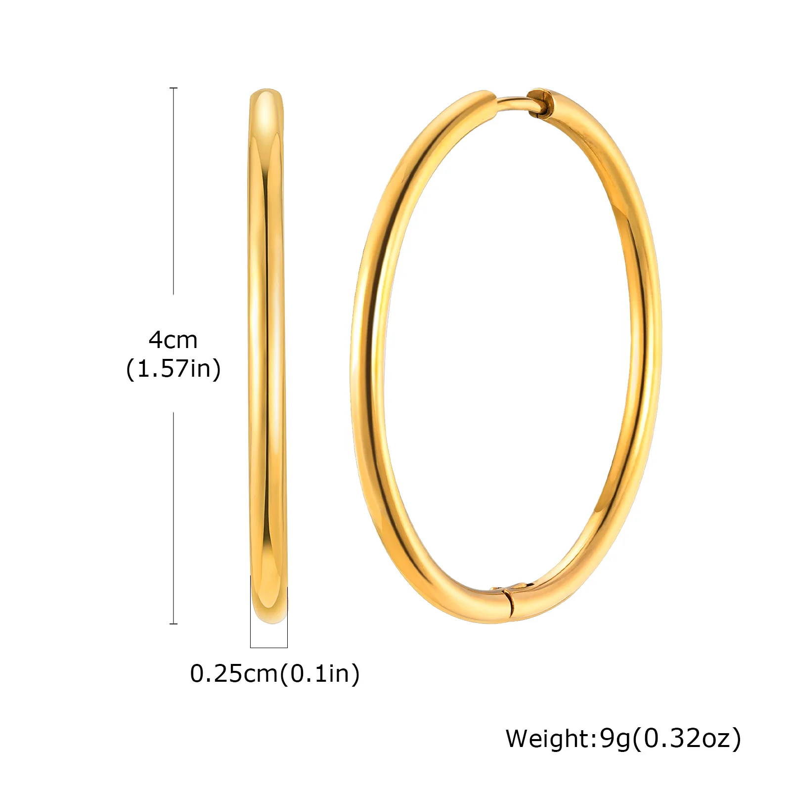 Prjewel Stainless Steel Twist Circle Women Earrings Click-Top Mobius Hoop Hies Earring Tarnish And Nickel Free Mother's Day Gift