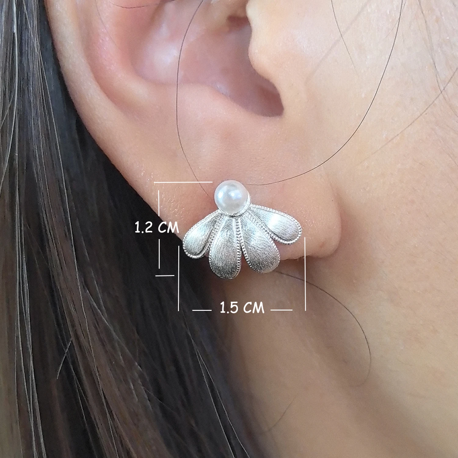 New 925 Sterling Silver Drop Earrings Golden Flower Petal Pearl Elegant For Women Girl Gift Jewelry Dropshipping Wholesale